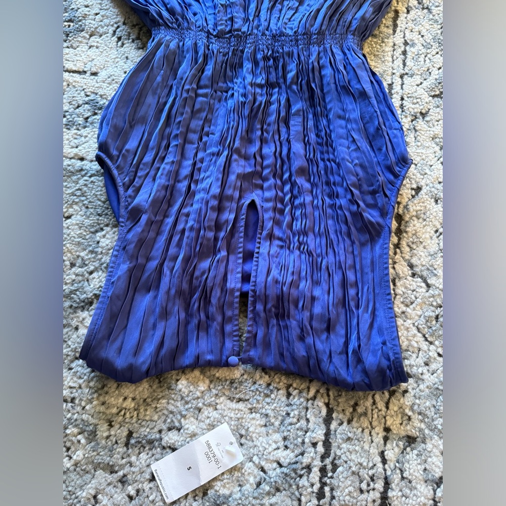 NWT Banana Republic Pleated midi Dress periwinkle blue small S sleeveless - Picture 8 of 9